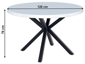 Okrúhly jedálenský stôl Medor - biela / čierna