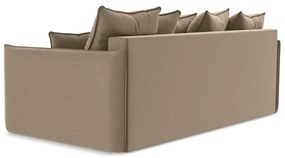 Svetlohnedá zamatová rozkladacia/s úložným priestorom pohovka 225 cm Hula – Makamii