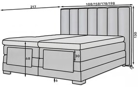 Kontinentálna posteľ VENETA boxspring s elektrickým polohovaním 200X180, šedá (Sola 06)