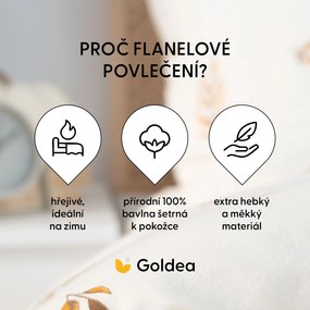 Goldea flanelové posteľné obliečky - jesenné tekvice a lístky 140 x 200 a 70 x 90 cm
