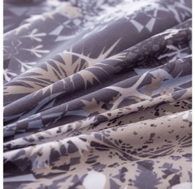 Sada 2ks obliečok z mikrovlákna SNOWFLAKE modrosivé + plachta Jersey 180x200cm biela, dvojlôžko