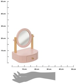 Detský toaletný stolík so zrkadlom Chary, 22x28 cm, ružová