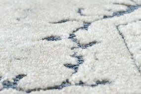 Koberec SOLE D3871 Ornament, ramka - ploské tkanie modrý / béžový