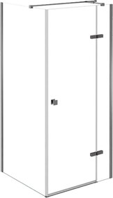 Besco Štvorcový sprchový kút PIXA GUN METAL SQ 90x90, výška 195 cm - bez vaničky BESCO-Orientácia: Ľavá
