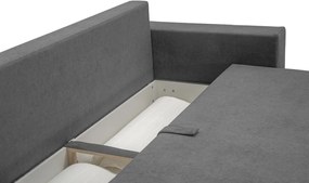 Pohovka rozkladacia na lôžko Genf, stredne šedá látka