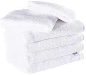 Sada uteráky a osušky bavlnené biele 4 ks 50 x 90 cm + 2 ks 70 x 140 cm EMI