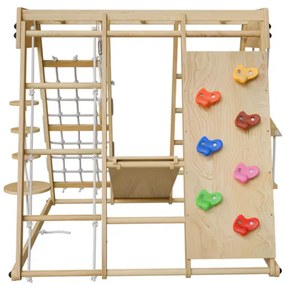 Detské vnútorné drevené ihrisko so šmykľavkou, skladacie veľ