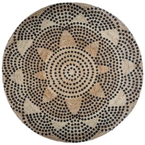 Koberec Ivy, (fi) 120 cm, béžová/čierna