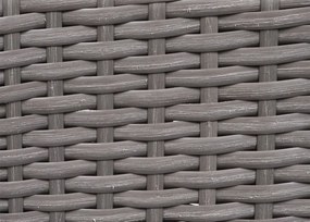 4x Stolička a stola HWC-G19, polyratan, 120x75cm - sivá, vankúše tmavosivá