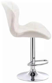 LuxuryForm DESIGN Barová stolička LIVIO VELUR na striebornom tanieri - biela