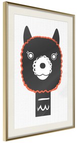 Artgeist Plagát - Decorative Alpaca [Poster] Veľkosť: 40x60, Verzia: Zlatý rám s passe-partout