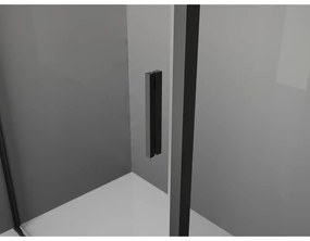 Mexen Exo, sprchovací kút s posuvnými dverami 160 x 90 cm, 6mm číre sklo, čierny profil, 8151-160-090-70-00