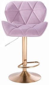 LuxuryForm DESIGN Barová stolička MILANO VELUR na zlatom tanieri - levanduľa