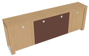 Nízka skriňa Verno+ S 260 x 46 x 90 cm, kombinované dvere, dub svetlý / hnedá