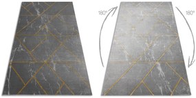 Koberec EMERALD exkluzívne 1012 glamour, štýlový geometrický, mramor sivo / zlatý