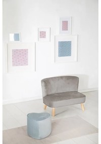 Svetlosivá zamatová detská pohovka 70 cm Lil Sofa – Roba