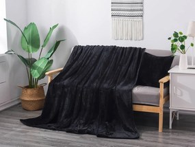 XPOSE® Mikroplyšová deka Exclusive - čierna 150x200 cm