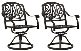 Otočné záhradné stoličky 2 ks liaty hliník bronzové 315576