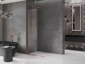 Mexen Velar, posuvné dvere do otvoru typ Walk-In 85 cm, 8mm číre sklo, ružové zlato, 871-085-000-03-60