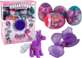 LEAN Toys Praskajúce trblietavé vajíčko s jednorožcom, 12 ks