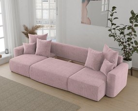 Rohová sedačka Denia U (púdrovo ružová). Akcia -20%. Vlastná spoľahlivá doprava až k Vám domov. 1133147