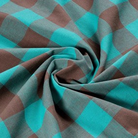 Biante Kuchynská bavlnená utierka Olivia OL-018 Tyrkysovo-hnedá kocka veľká