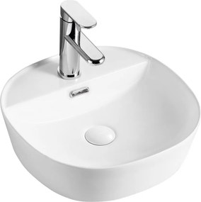 Mereo Lota, umývadlo na dosku s prepadom, 400x400x150 mm, štvorcové, keramické, MER-UC404015S