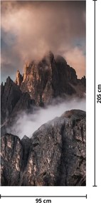 Fototapeta na dvere - Talianske Dolomity schované v hmle (95x205cm)