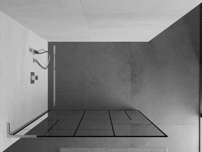 Mexen Kioto L, sprchová zástena Walk-In 70 x 200 cm, 8mm číre sklo čierny vzor, chrómový profil, 800-070-103-01-78