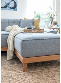 Svetlomodrá rozkladacia pohovka do "U" Miuform Dazzling Daisy, ľavý roh