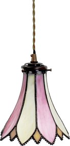 Závesná lampa Tiffany Flower pink - Ø 15*115 cm E14/max 1*25W