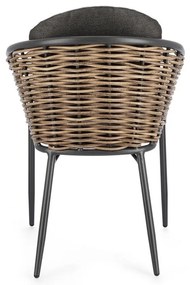 Sivá kovová záhradná stolička Maribela – Bizzotto