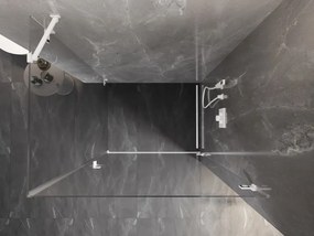 Mexen Lunar-B, pravostranný výklopný sprchový kút 95 x 90 cm, 8mm číre sklo, biely profil, 832-095-090-20-00-P