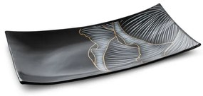 Dekoračný tanier PEONIA 1 2 čierny / popolový