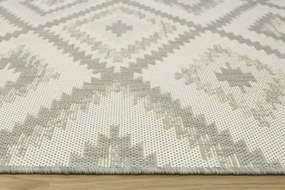 Šnúrkový koberec Berg 28364/34 Aztec Romby - sivý / krém