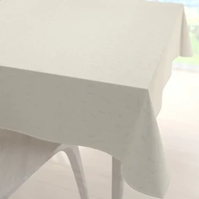 Biante Teflónový štvorcový obrus TF-026 Popínavé lístky - smotanový 110x110 cm
