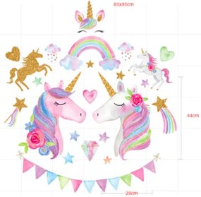 Samolepka na stenu "Jednorožci 2" 85x95cm