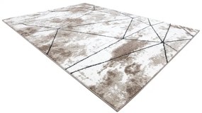 Moderný koberec COZY Polygons, geometrický, hnedý