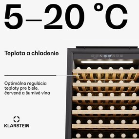 Klarstein Rhone 59 Uno chladnička na víno, 59 fliaš, LED ovládanie, push-to-open, tichá
