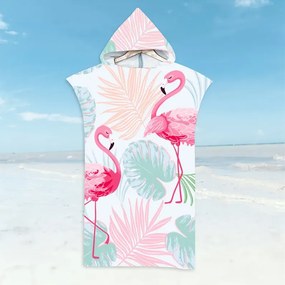 Plážové pončo FLAMINGO rodinná sada 2 ks, farebná