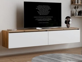 Závesná TV skrinka Asko Living, 180 cm, dub artisan/biela