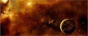 Obraz - Planéty s hmlovinou (120x50 cm)