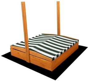 Strieška pre detské drevené pieskovisko Baby Mix 120x120 cm zeleno-biela