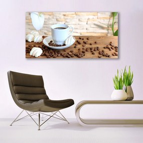 Obraz plexi Hrnček káva zrnká kuchyňa 120x60 cm