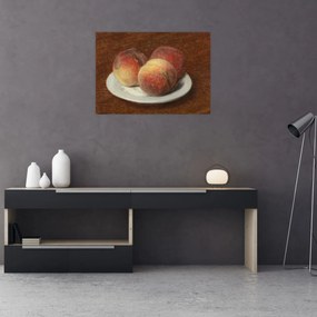 Obraz - Henri Fantin-Latour, Three Peaches on a Plate, reprodukcia (70x50 cm)