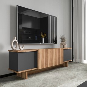 TV stolík/skrinka Didus (antracit + orech). Akcia -19%. Vlastná spoľahlivá doprava až k Vám domov. 1121641