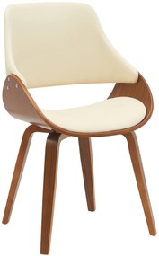 Jedálenská stolička Vangale - koženka - Orech / Krémová