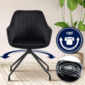 Jedálenská stolička Welby zamat - čierna