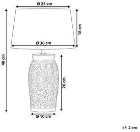 Keramická stolná lampa sivá KHOPER Beliani