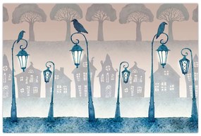 Obraz - Havrany strážiace mesto (90x60 cm)
